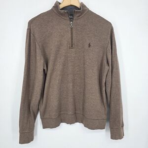 Polo Ralph Lauren Brown Quarter-Zip Sweater S.